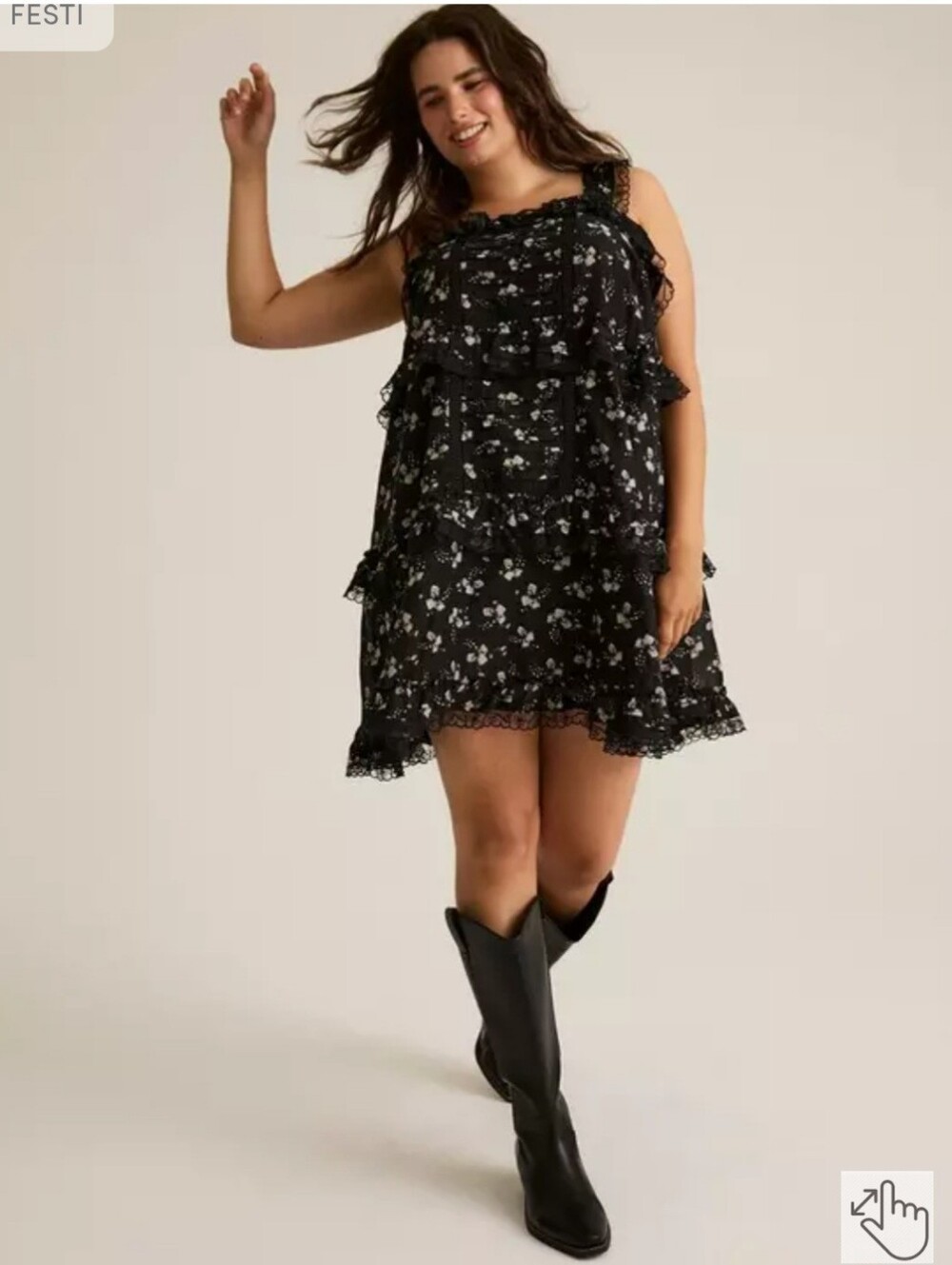 Torrid Festi Tiered Tie-back Mini Dress Size 2